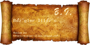 Bügler Illés névjegykártya